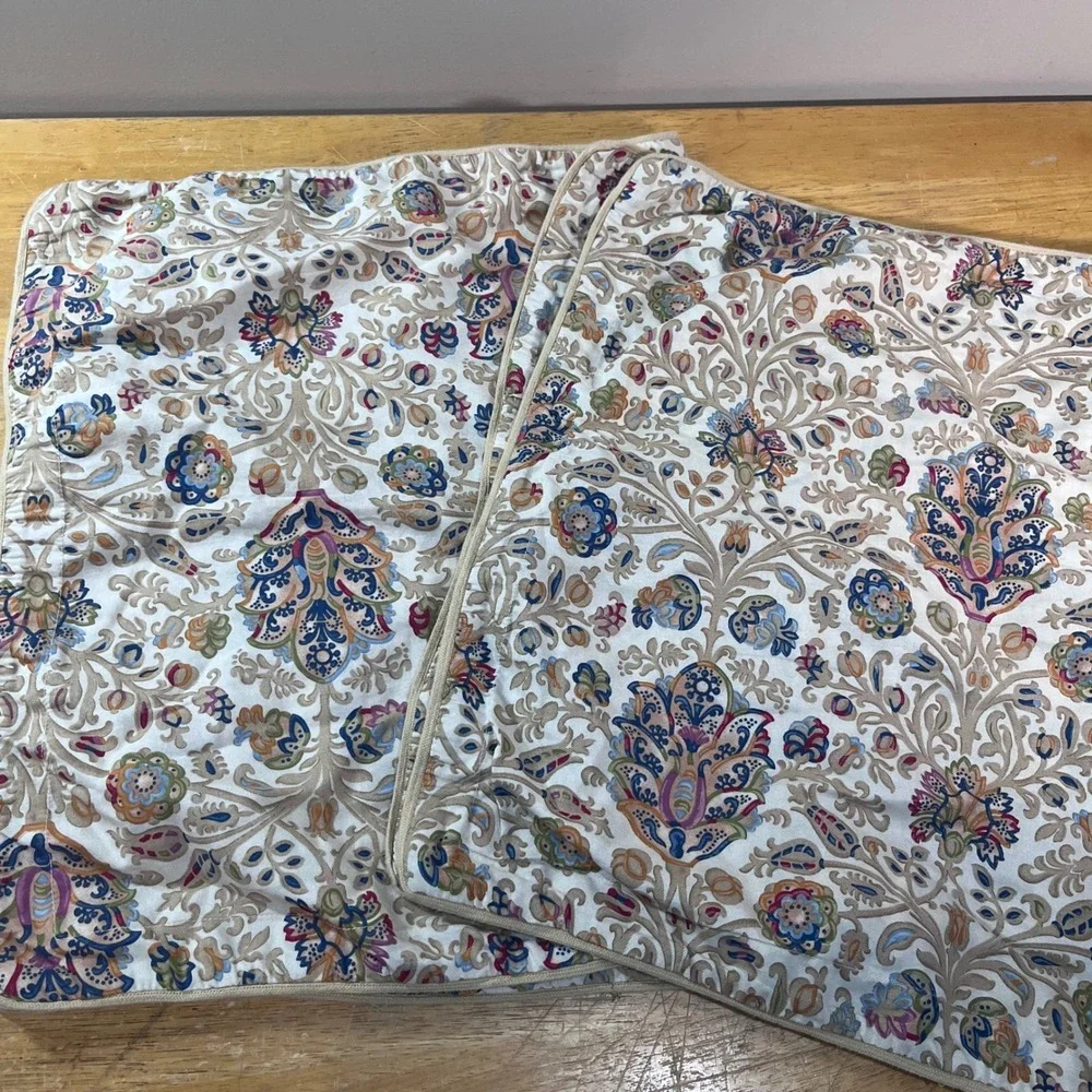 Chaps Ralph Lauren Marrakesh King Pillow Shams Set 2 Paisley Cotton Excellent